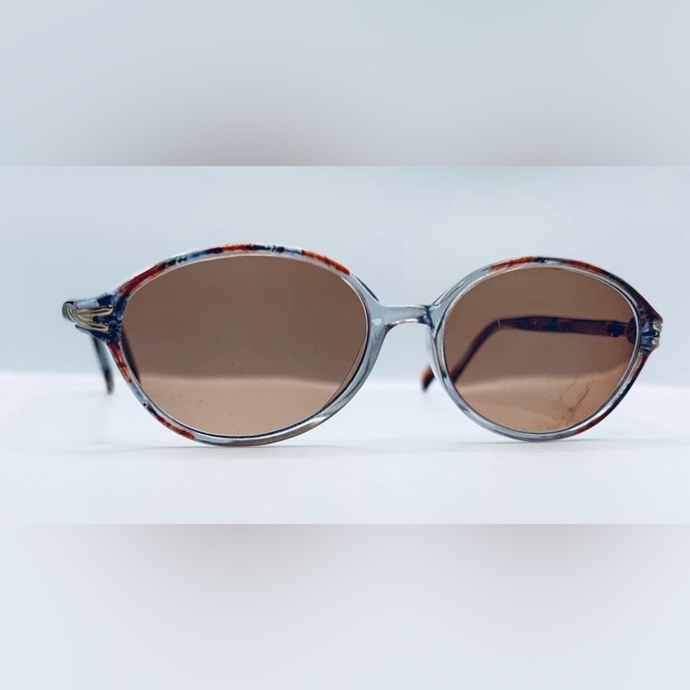 Harvest A300 Brown Blue Translucent Oval Sunglasses Frames Only